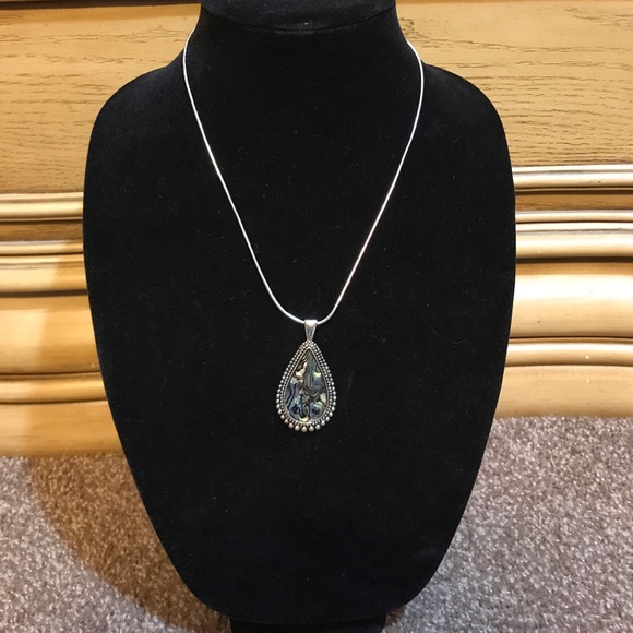 Sterling Silver & Abalone Necklace - Picture 3 of 8