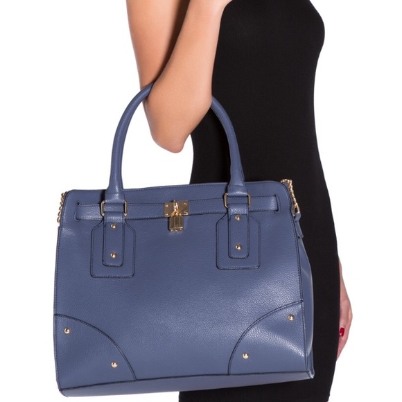 NIP Shoe Dazzle Cullen Tote in Navy or Black - Picture 12 of 15