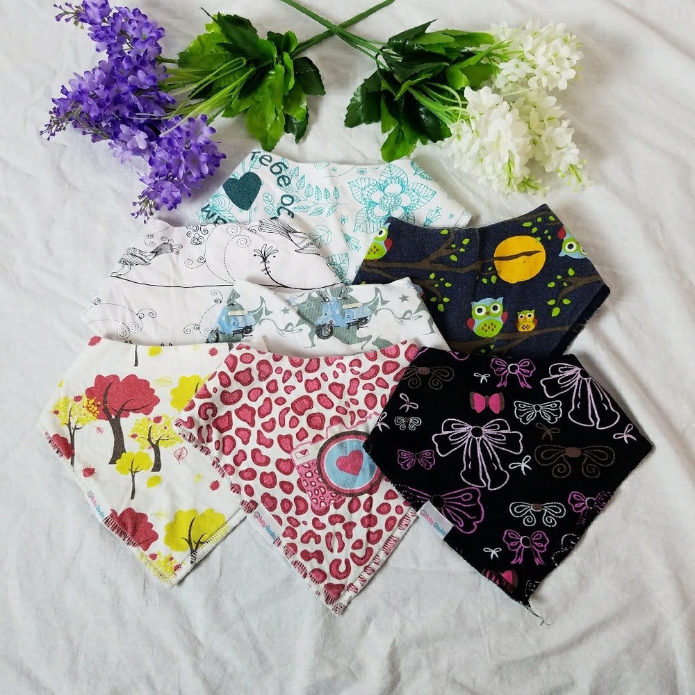 Bundle of 100% Organic Cotton Handkerchief Bibs