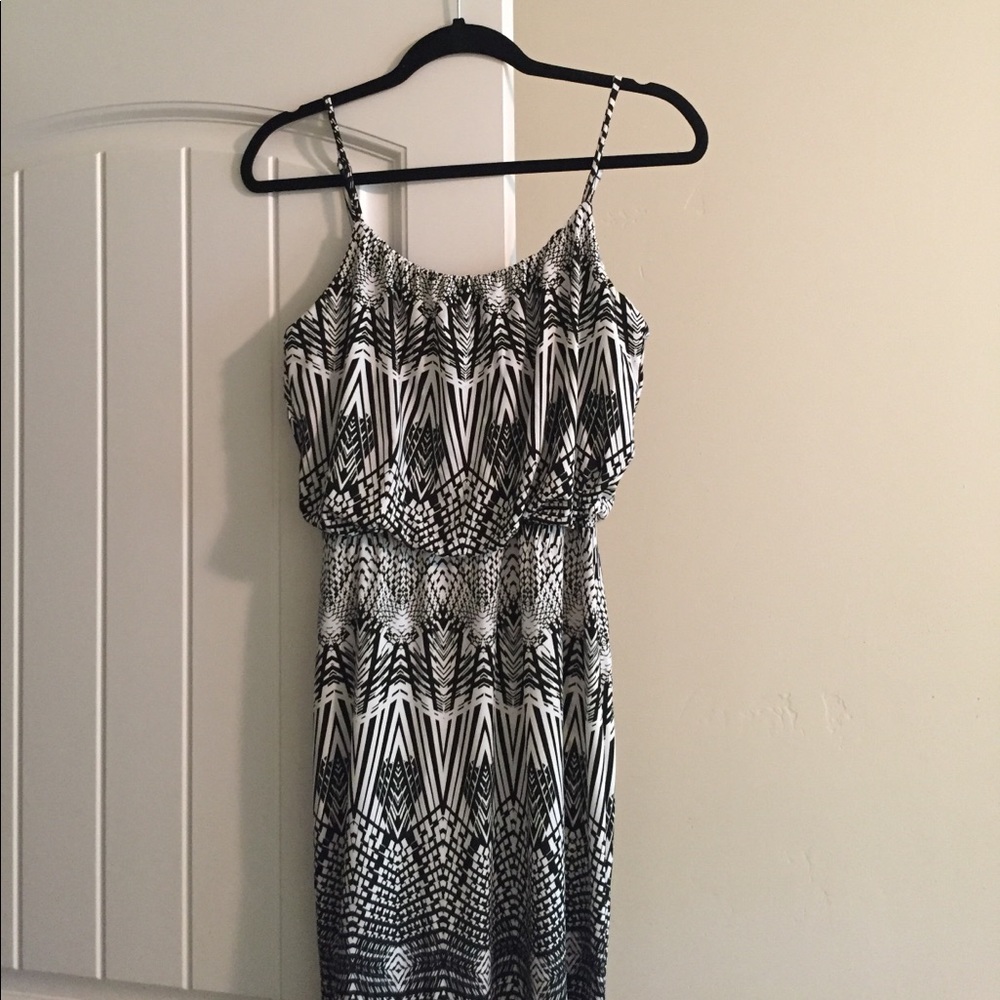 Black and White tribal print maxi dress