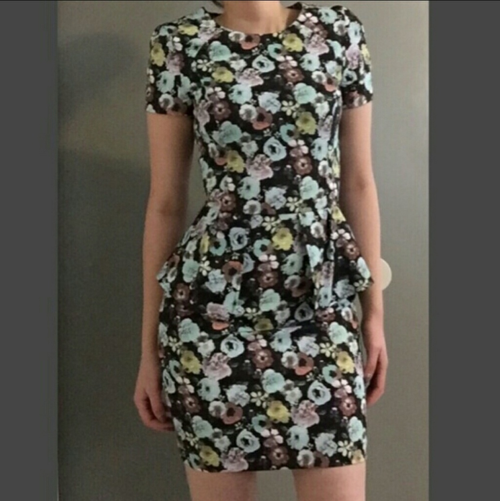 H&M Floral Peplum Dress