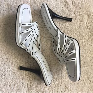 Emilio Bertolini leather high heel slide, size 8