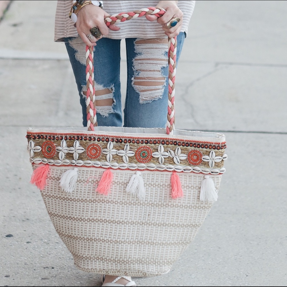 Boho chic beach bag!!