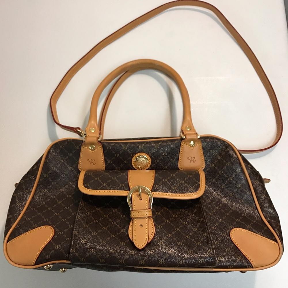 Rioni Signature Satchel Organizer Monogram Handbag
