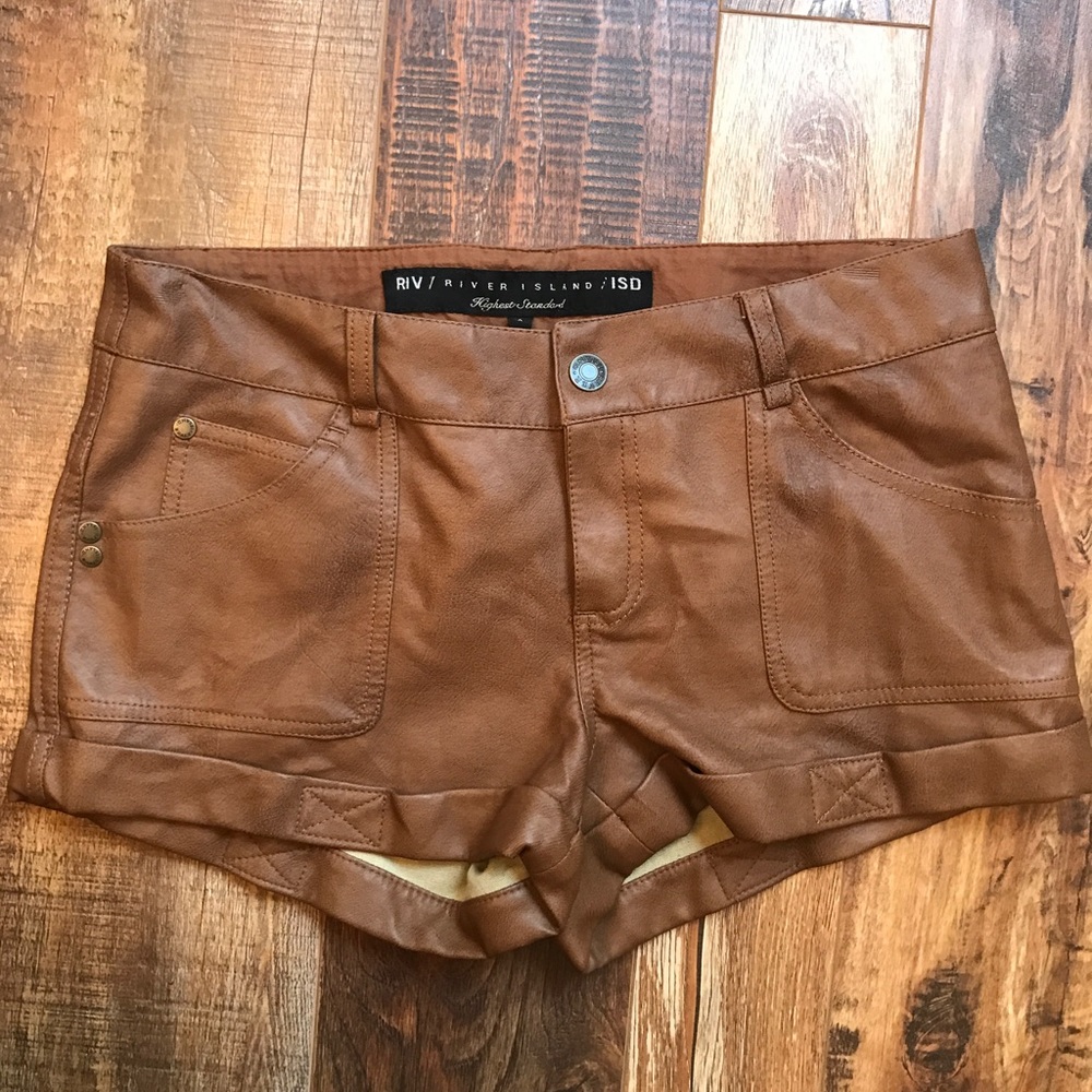 River Island Faux Leather Shorts US sz 4/ UK SZ 8
