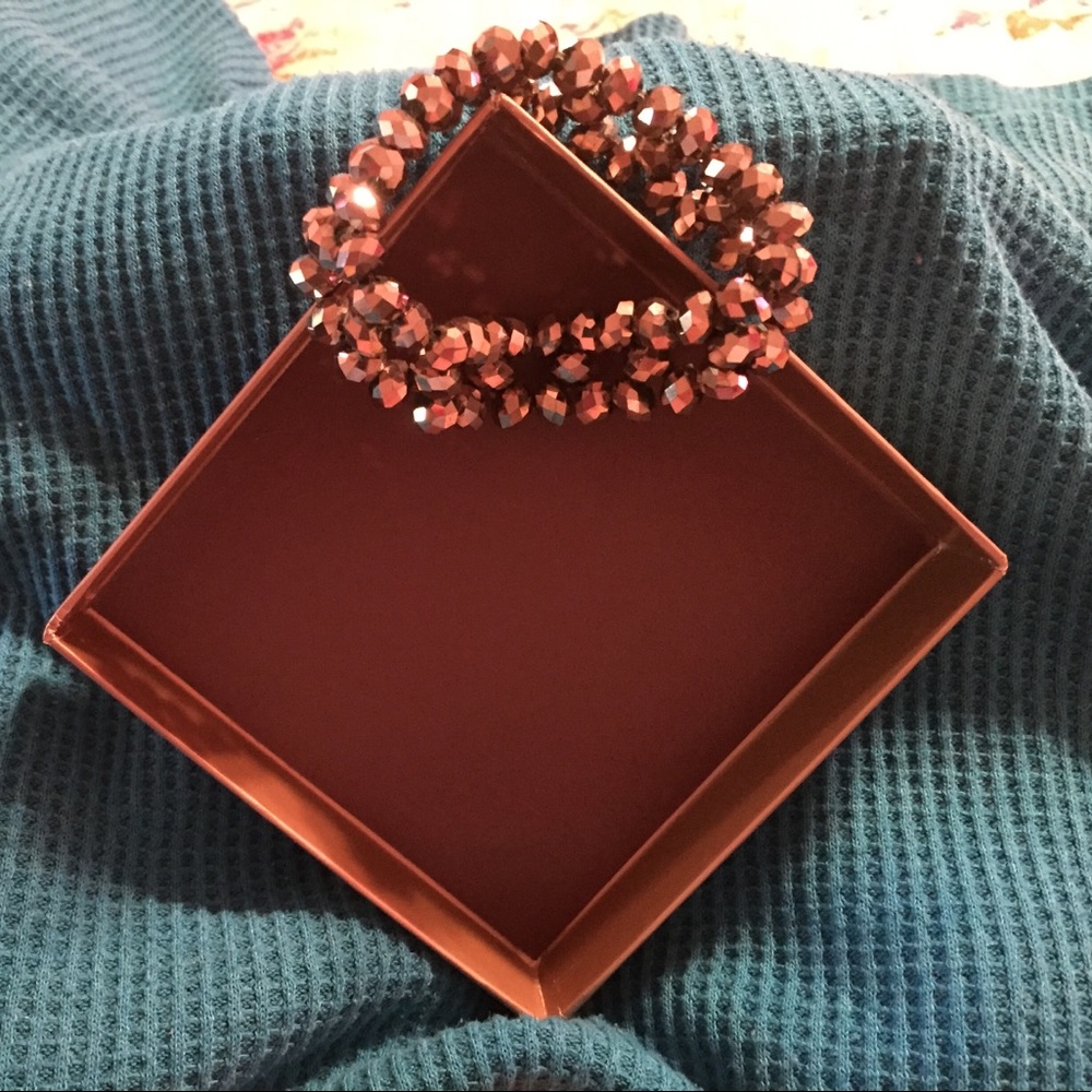 Charcoal black crystal beaded Bracelet