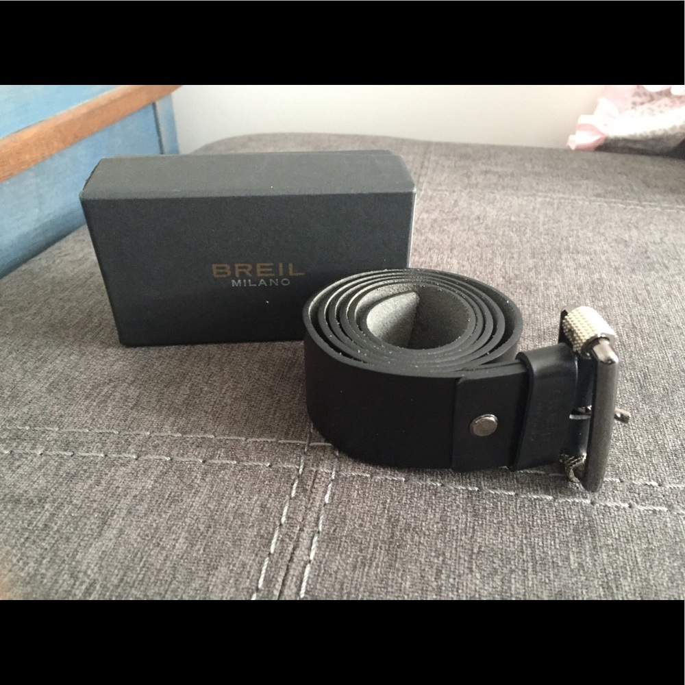 Breil Milano black leather belt