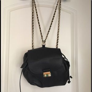 Black backpack purse