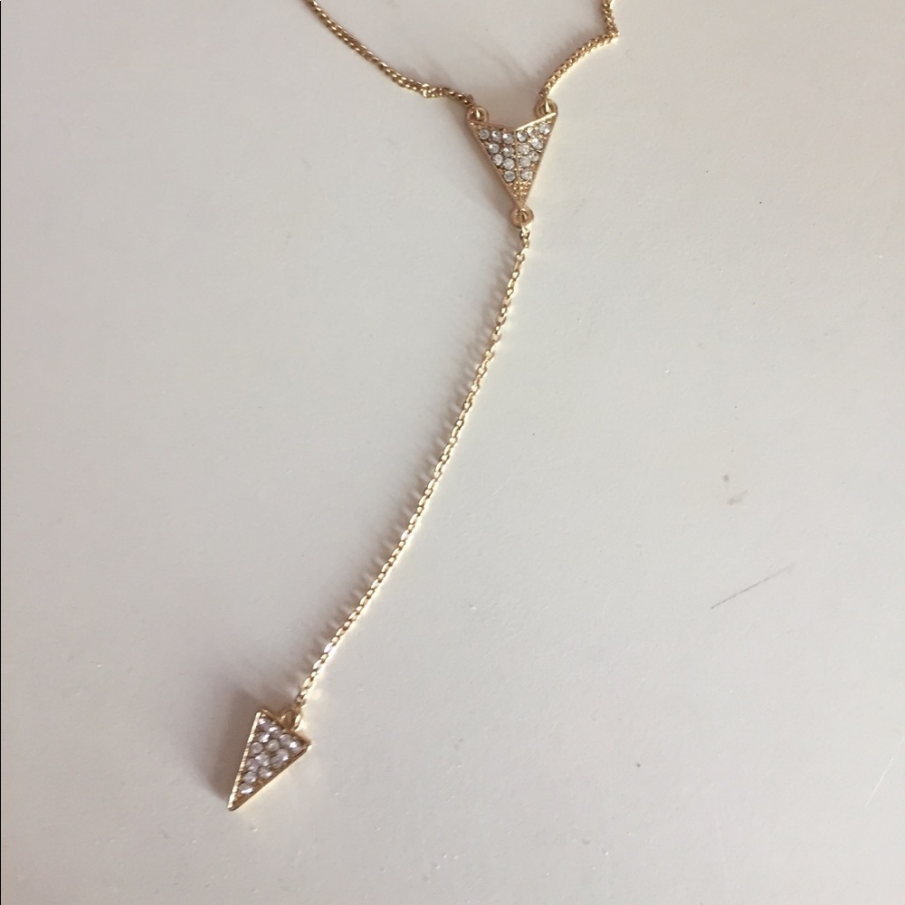 Long gold necklace