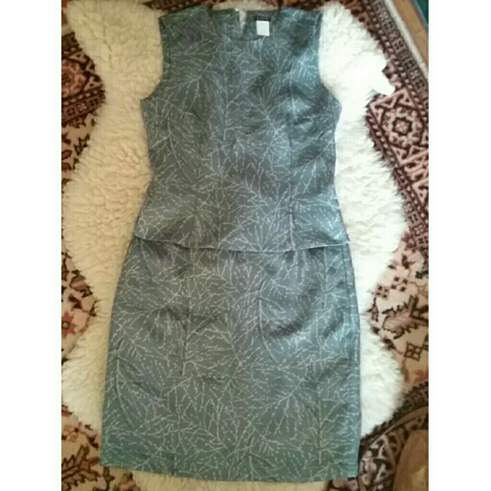 J Crew 100% silk sheath 2-pc EUC
