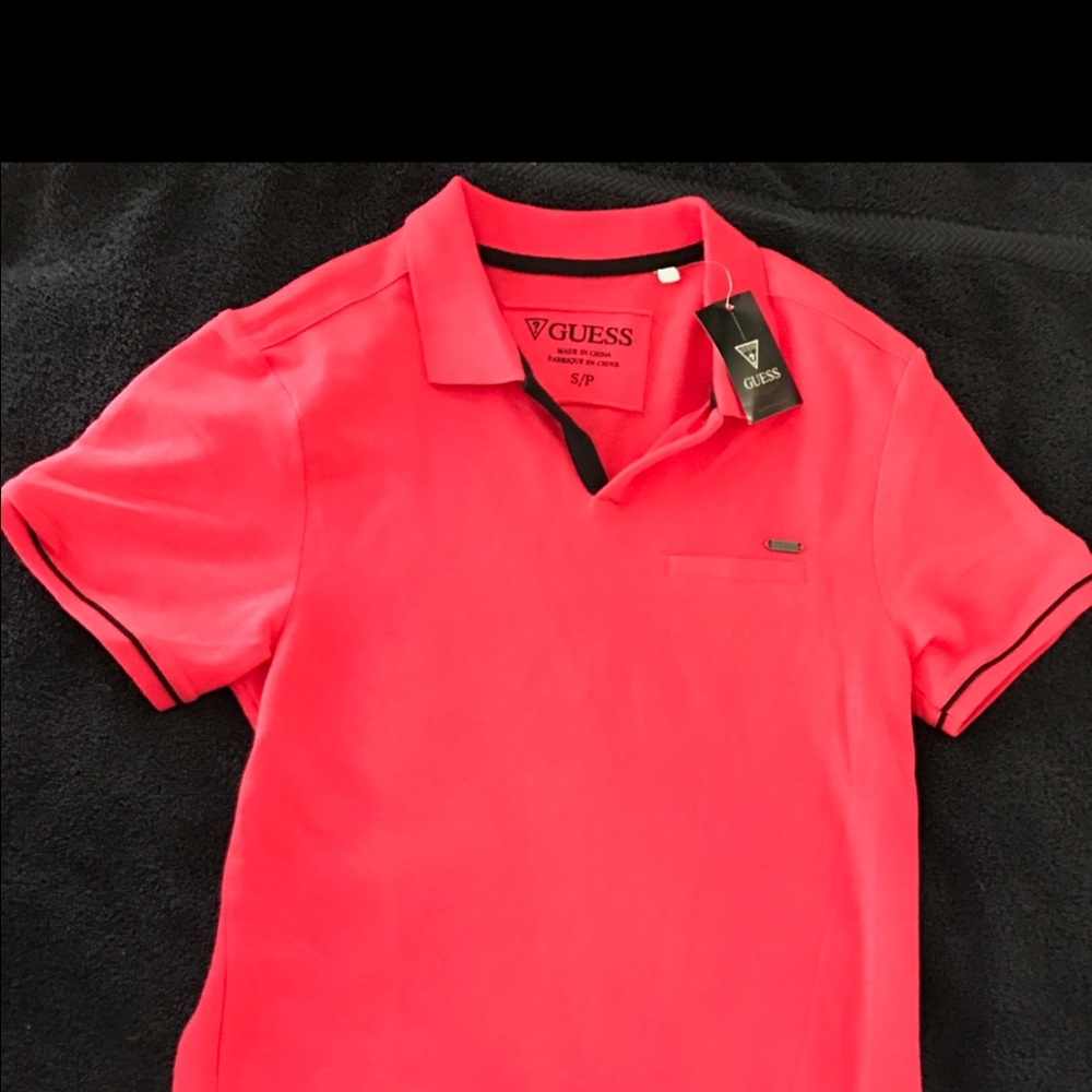NWT Guess? Pink polo. Size S
