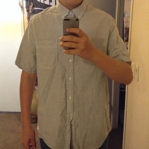 White and blue George button down shirt.