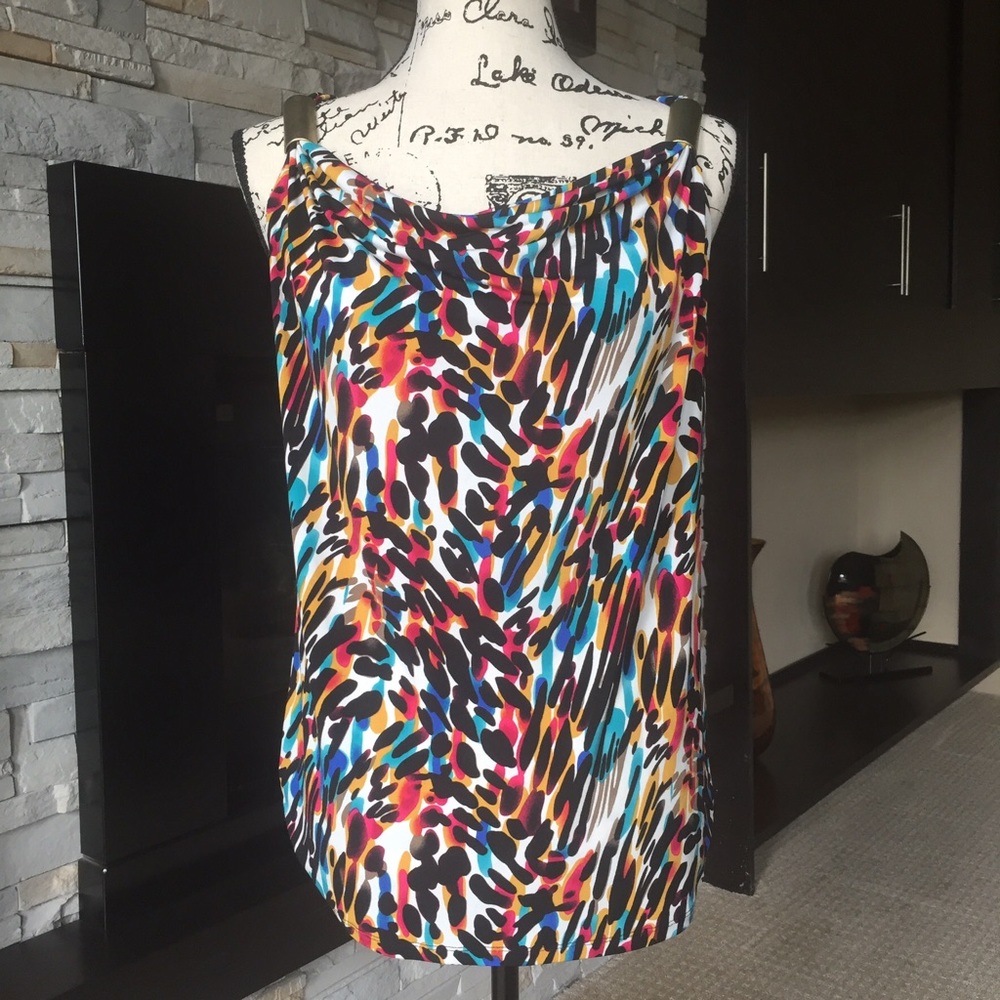 Colorful leopard print tank by Kenneth Cole