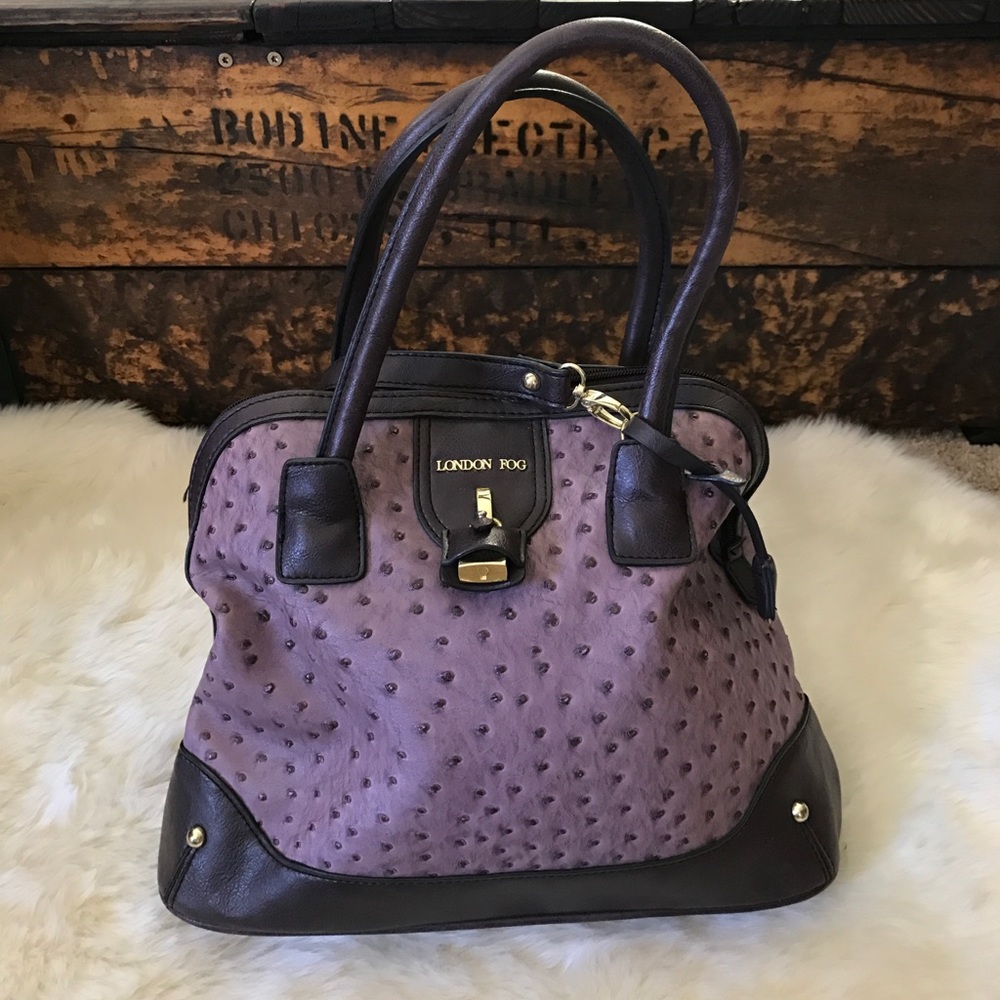 London Fog Faux Ostrich Handbag