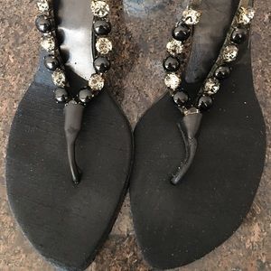 BCBG onyx / Swarovski Jeweled heels