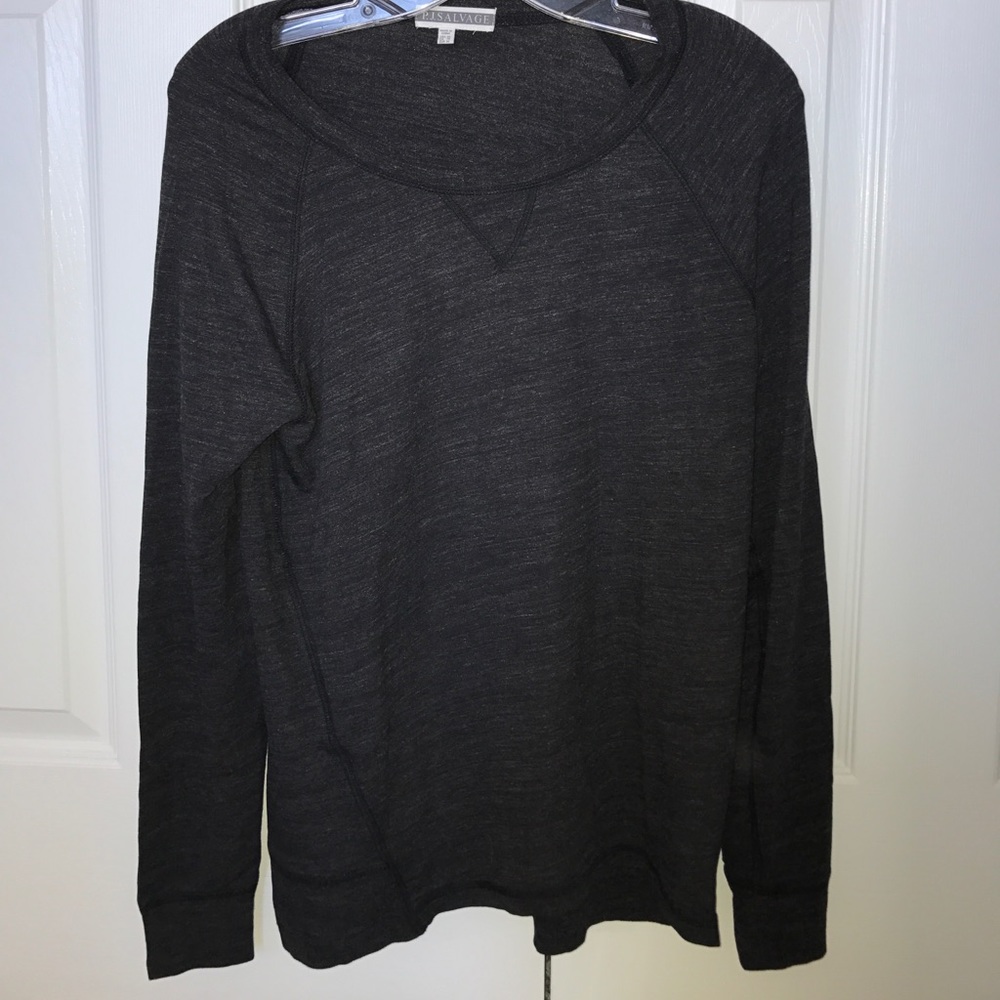 P.J SALVAGE black/grey long sleeve shirt
