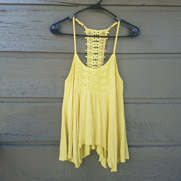American Rag Tops - American Rag Yellow Crochet Flowy Top