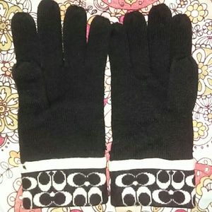 Black and White Coach Gloves
