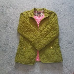 Green quilted jacket