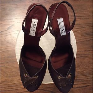 Isaac Mizrahi Aiden Bis Satin Brown Shoes