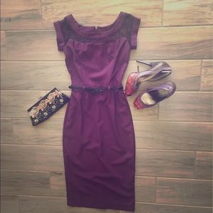 Bettie Paige Retro Pencil Dress with Knit Opening