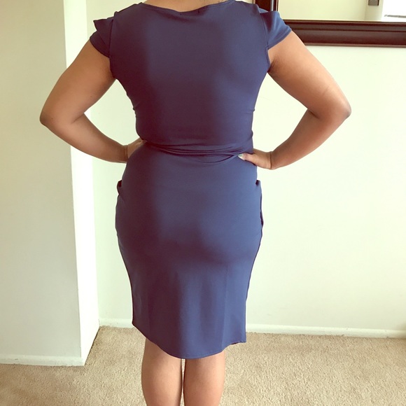 Navy blue evening/day dress - Picture 4 of 4