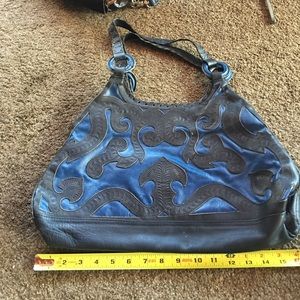 Never used large leather handbag. See pics