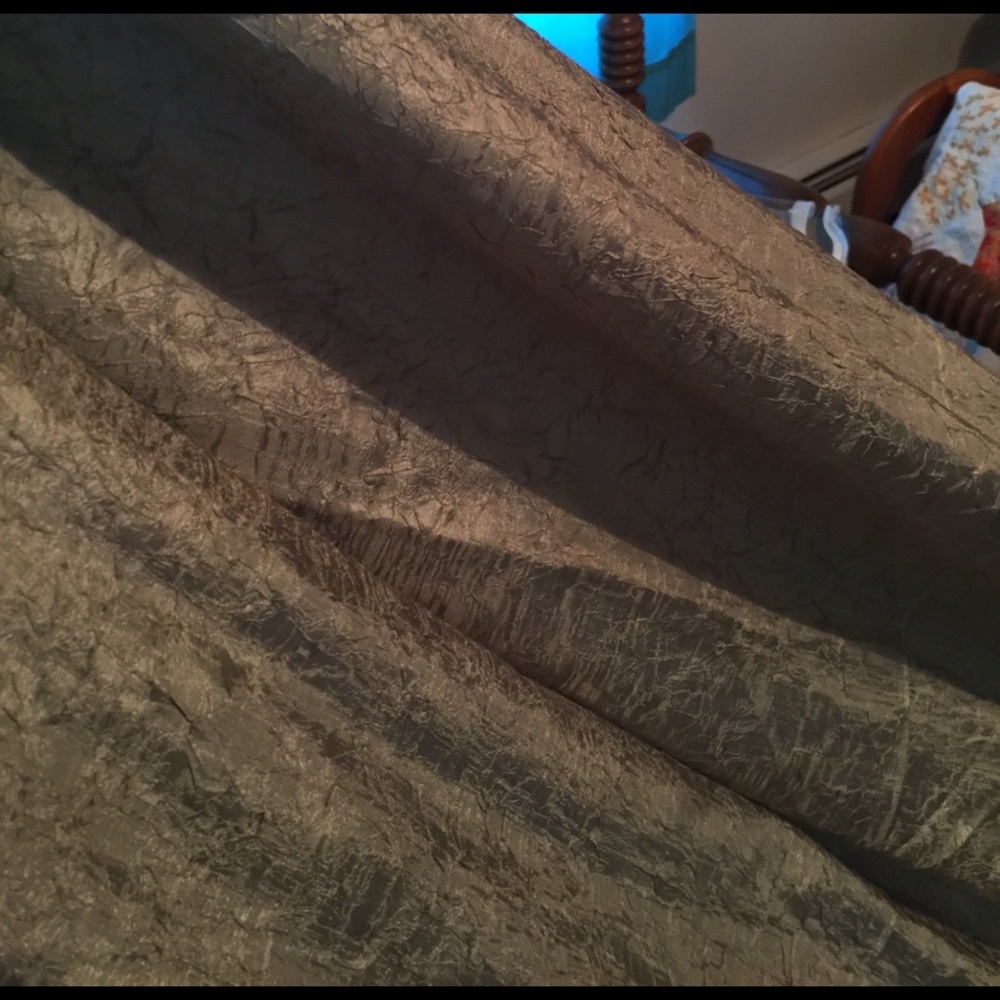 6 panels of Long green sheer curtains