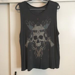 Boho skull Tshirt Cutout Tank