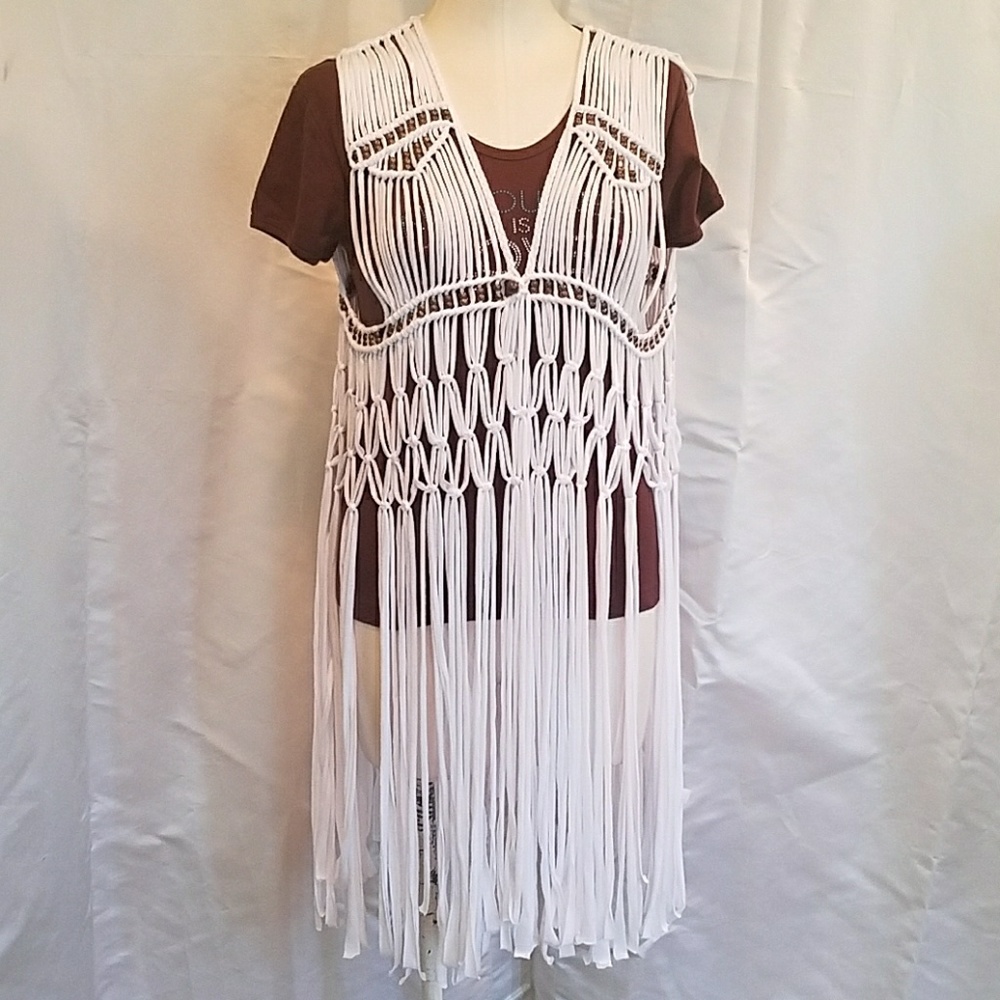 Dor Dor Couture Fringed Vest Sz.. XL
