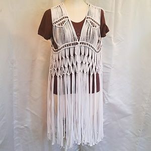 Dor Dor Couture Fringed Vest Sz.. XL
