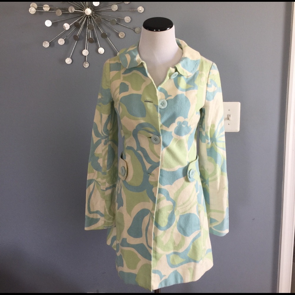 Anthropologie elevenses Floral retro trench coat