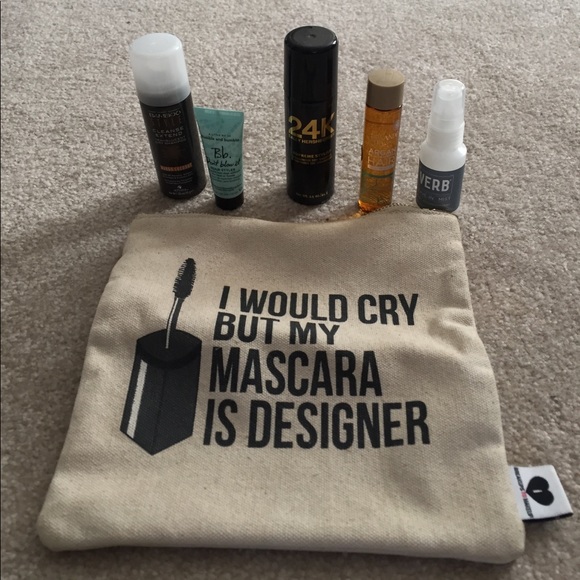 Other - All travel size hair products with cute makeup bag