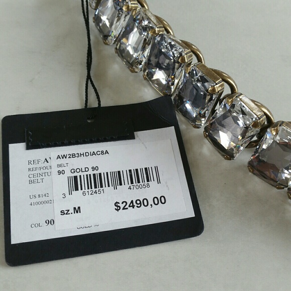 ♡HP♡ LANVIN crystal embellished crossgrain belt main image 6