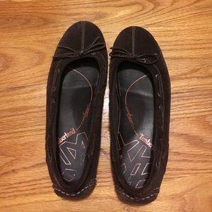 Brown Suede Timberland Flats