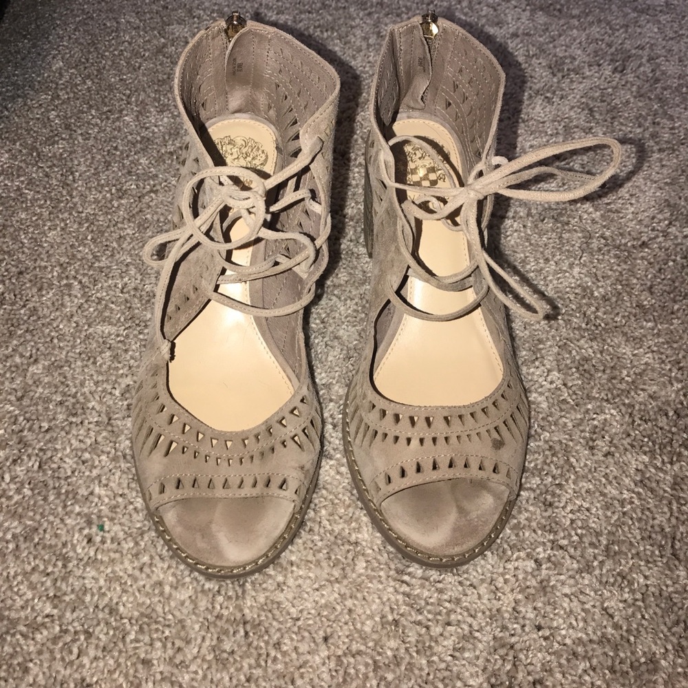 Grey suede booties Vince Camuto