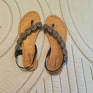 Concho sandals black