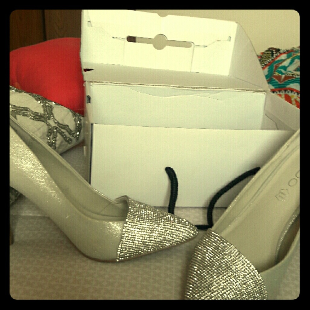 Silver wedding heels