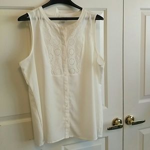 NWOT Loft Ivory Sleeveless Blouse