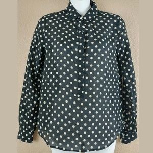 J. Crew Silk Blend Polka Dot Shirt J. Crew Silk Blend Polka Dot Shirt