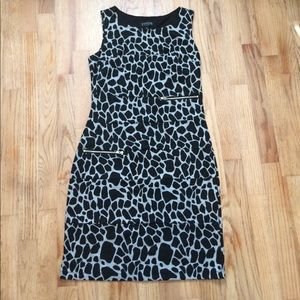 Black and Grey Animal Print Dress, size 6