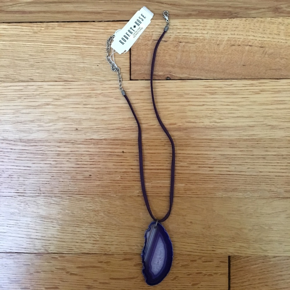 Purple cut geode necklace NWT