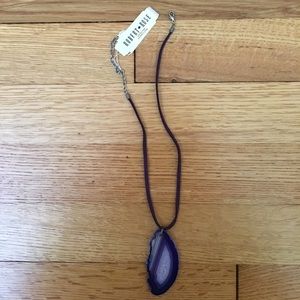 Purple cut geode necklace NWT