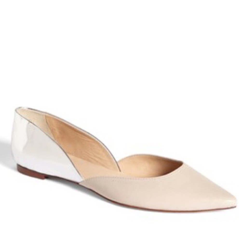 Kate Spade nude and silver flats, 8.5