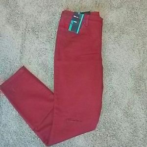 Red skinny leg jean