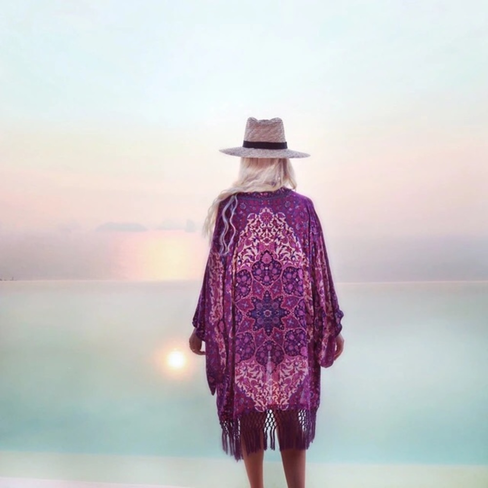 ✨RESTOCKED! Boho Paisley Kimono Beach Coverup✨ - Picture 2 of 5