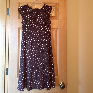 Jones Wear Dress size 4, Brown with Polka Dots