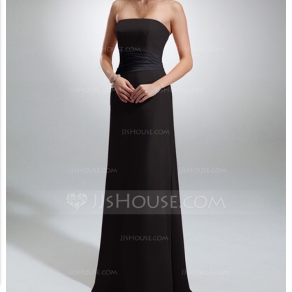 Jjs house long formal bride prom dress black