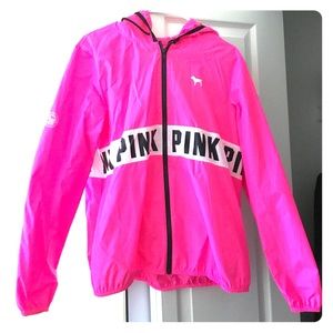 Hot pink PINK rain jacket