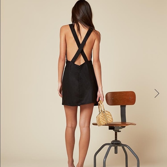 New! Reformation Annie Dress Black Mini Dress - Picture 3 of 4